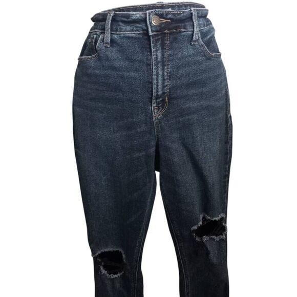 OLD NAVY ROCKSTAR SKINNY DISTRESSED JEANS DK.BLUE SZ.12 EUC. - Picture 2 of 6